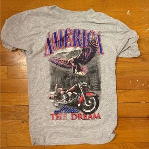 Graphic 'America Livin' The Dream' Grey Women’s T-Shirt